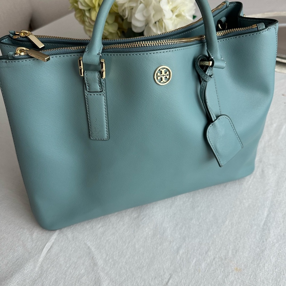 Tory Burch Blue Leather Satchel